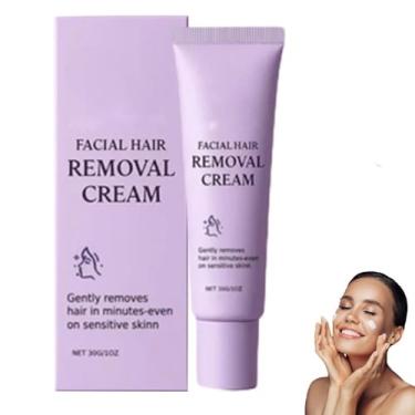 Imagem de Creme hidratante para remoção de pelos faciais, removedor de pelos faciais Luuma, removedor de pelos suaves para mulheres, creme depilatório de longa duração para todos os tipos de pele