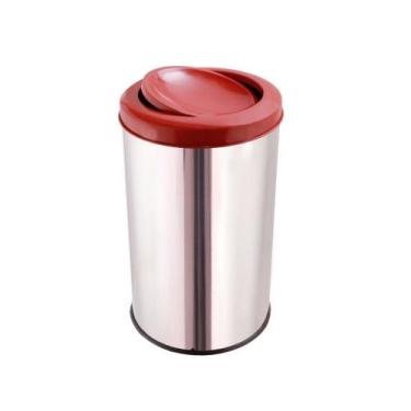 Imagem de Lixeira Inox Para Banheiro Reciclável 30 Litros Com Tampa - CM Design,