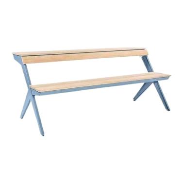 Imagem de YAYAOVP-24927 Banco ao ar livre, cadeira de plástico de parque com estrutura de metal de aço, para jardim, varanda, terraço, bancos de jardim (pequeno)