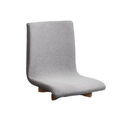 Imagem de Cadeira de chão portátil, cadeira rotativa de tatami, cadeira de encosto de chão, cadeira de janela de baía, cadeira de cama sem pernas de madeira com almofada, assento de piso de meditação de