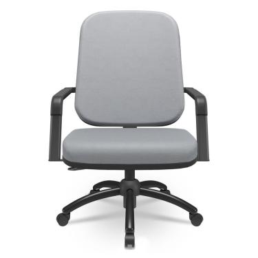 Imagem de Cadeira De Escritório Giratória Com Braço Preta Magno P03 Vinil Cinza - Lyam Decor