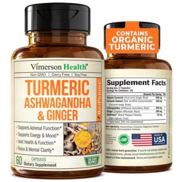 Imagem de Suplemento Vimerson Health Turmeric Curcumin Ashwagandha 60 cápsulas