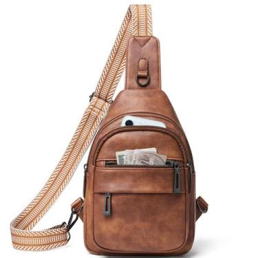 Imagem de Sling Bag Leresas Crossbody Fanny Pack de material vegano marrom