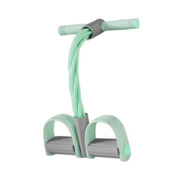 Imagem de Dynwave Faixa de resistência para pedal, corda de tensão de tração, pedal de 6 tubos, extrator de tornozelo para homens e mulheres, treinamento em academia em, Verde