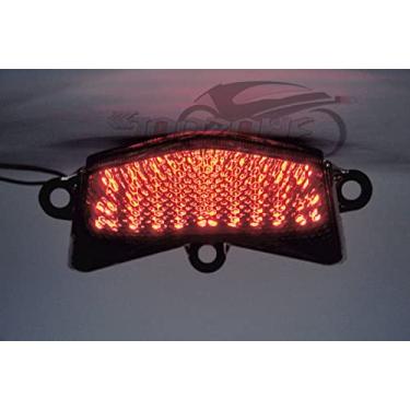 Imagem de Topzone Lighting Lente fumê luzes traseiras de LED para motocicleta, luz traseira de freio com indicadores de luz de seta integrados para Kawasaki 2004-2005 ZX-10R