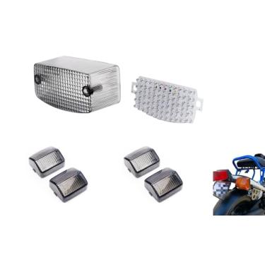 Imagem de Para Honda 2003-2004-2009-2010-2018-2019-2020-2021-2022 NPS50 RUCKUS; 1x lanterna traseira de freio LED + 4 x capa de lente pisca de pisca de sinal de seta (moke)
