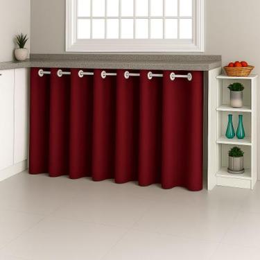 Imagem de Cortina De Pia Para Cozinha Balcão Área de Serviço Com Bainha - Cida E