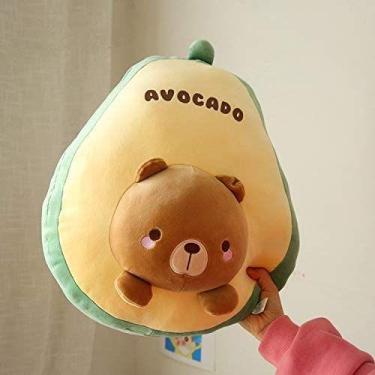 Imagem de 18" Travesseiro de pelúcia de urso bonito abacate recheado animal kawa