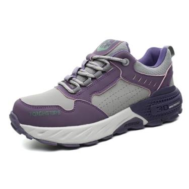 Imagem de TOUGHSTEPS Tênis de bico de aço para homens e mulheres, à prova de perfuração, segurança, trabalho, leve, confortável, indestrutível, Roxa, 36/37 BR