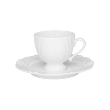 Imagem de Jogo 6 Xícaras Chá Café 200ml com Pires Soleil White Porcelana Oxford