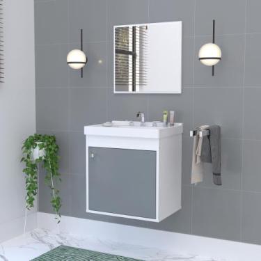 Imagem de Kit Gabinete Banheiro Em Mdf Espelheira - Veneto Gianduia - Riverzza