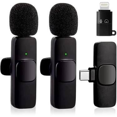 Imagem de Microfone de Lapela Sem Fio p/Android - Type C, 2 Peças, Redução de Ruído, Ideal para Lives e Gravações