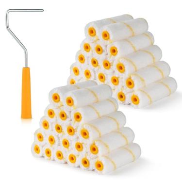 Imagem de Mister Rui 40 peças de capas de rolo de pintura de 10 cm - Rolos de microfibra para soneca de 9 mm para paredes, armários, acabamento, compatíveis com todas as tintas e manchas, reutilizáveis e fáceis