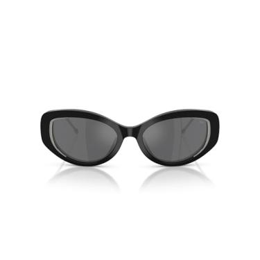 Imagem de Diesel Eyewear DL2001MU Óculos de sol ovais de ajuste universal, preto, 54 mm