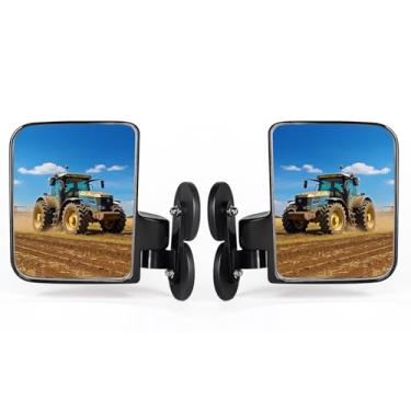 Imagem de BESTOOL Espelhos laterais magnéticos universais para trator com espelho de ponto cego – Compatível com Kubota B/BX, Mahindra, cortadores de grama e empilhadeiras – Base de montagem revestida de