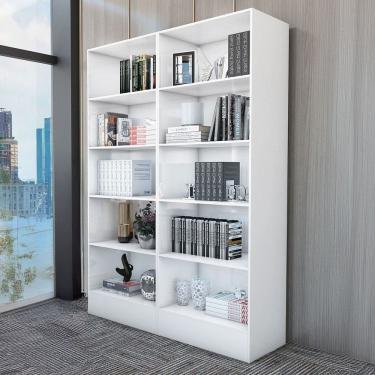 Imagem de Estante para Livros Duda 8 Prateleiras Branco - Carioca Móveis