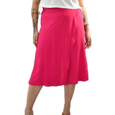 Imagem de Calça Pantacourt c/ Elástico Viscose Pink Plus Size 42 Ao 52 - Sutsen,