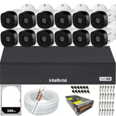 Imagem de Kit 12 Câmeras Intelbras VHL 1220B Full HD DVR MHDX 1116c HD 500GB