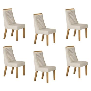 Imagem de Conjunto 6 Cadeiras para Sala de Jantar Dora Palha