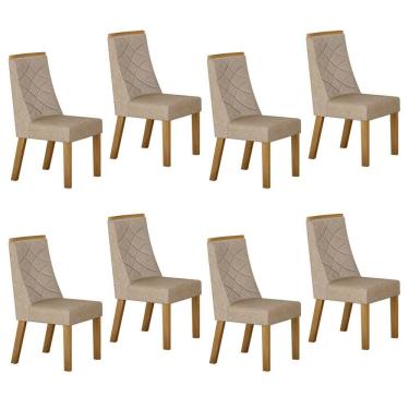 Imagem de Conjunto 8 Cadeiras para Sala de Jantar Aurora Bege