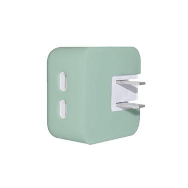 Imagem de YSCLBAHUKE Capa de carregador de silicone macio com porta USB-C dupla de 35 W - compatível com MacBook Air de 13,6/15 polegadas (chip M3 M2 2024-2023) - capa protetora com adaptador de energia, verde