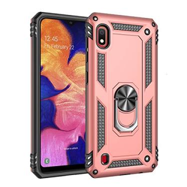 Imagem de SORAKA Capa para Samsung Galaxy A10 com anel capa Samsung Galaxy A10 TPU macio para-choques rígido PC capa traseira com placa de metal para montagem magnética no carro