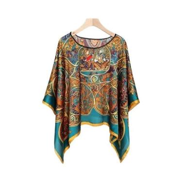 Imagem de Blusa Solta De Chiffon Com Estampa Sexy Para Praia De Verão Feminina, 