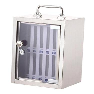 Imagem de BaotyJie Armário de armazenamento de telefone, guarda-smartphone, bolso, gráfico, suporte de telefone com trava, caixa de armazenamento para sala de aula, sala, 12 Vagas