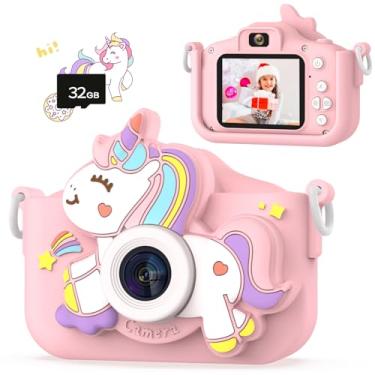 Imagem de Câmera infantil para meninas, selfie HD, brinquedos de aniversário de Natal para meninas de 3 a 12 anos, câmera digital infantil com cartão de 32 GB, brinquedos de princesa fofos, presentes para
