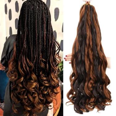 Imagem de Cabelo francês com trança encaracolada Conrora 60 cm, 8 pacotes sintét