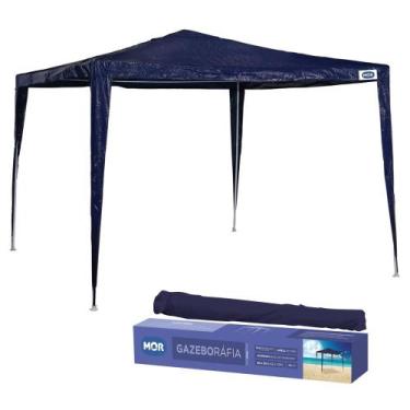 Imagem de Tenda Gazebo Desmontável 3x3m Barraca Rafia Azul Mor