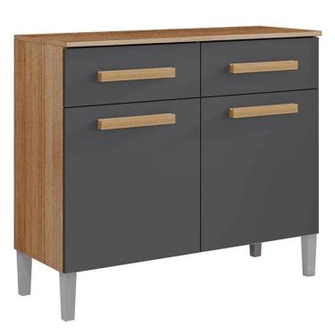 Imagem de Balcão Juma para Cozinha 2 Portas 2 Gavetas Aramoveis Cor Atacama Grafite