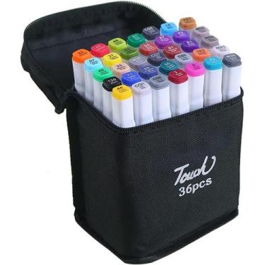 Imagem de Caneta Marcador para Colorir Profissional Pontas Duplas 36 Cores - B-m