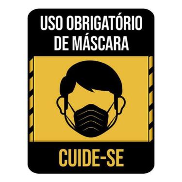 Imagem de Kit 5 Placas Cuide-Se Obrigatório Máscara 36X46