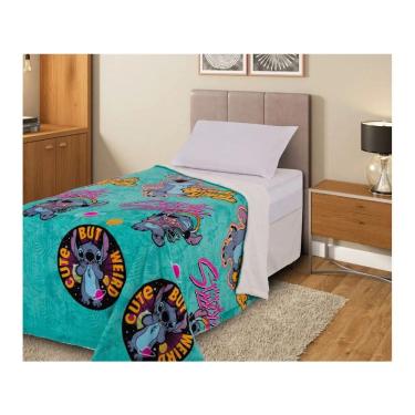 Imagem de Cobertor Solteiro C/Sherpa Disney Stitch Jolitex 1,50X2,00M