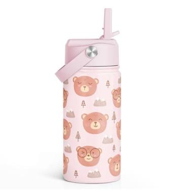 Imagem de Garrafa SANDJEST Garrafa de água infantil com tampa de palha de 355 ml