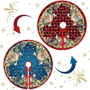 Imagem de Tree Skirt clothmile 36" Reversível Presépio de Natal