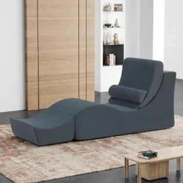 Imagem de Espreguiçadeira de ioga interna, cadeira de leitura ergonômica para adultos, poltrona reclinável de espuma multifuncional para sala de estar, apoios de pés ajustáveis e travesseiro de apoio lombar