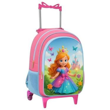 Imagem de Mochila Rodinha Infantil Escolar Menina Grande Princesa |Rosa|