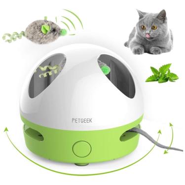 Imagem de Brinquedo Toca de Rato Interativo e Automático para Gatos, PETGEEK C97015C, Verde
