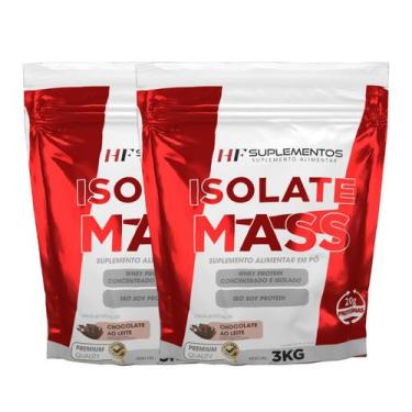 Imagem de 2x hipercalorico isolate mass 3kg chocolate hf suplementos