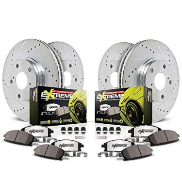 Imagem de Power Stop K7927-26 Front and Rear Z26 Carbon Fiber Brake Pads with Drilled & Slotted Brake Rotors Kit