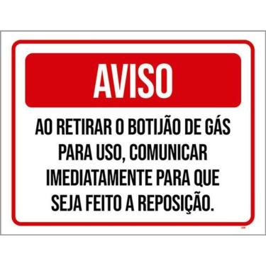 Imagem de Kit 5 Placas Aviso Retirar Botijão Gás Comunicar