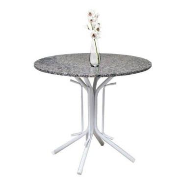 Imagem de Mesa Jantar Somente Base branca + Tampo Granito 90cm Redondo 15mm - Ql