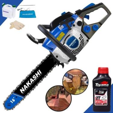 Imagem de Motor Serra Profissional À Gasolina Nakashi NCS400 40cc Alta Rotação e