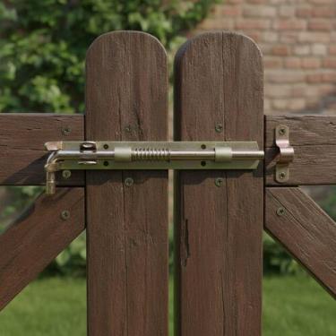 Imagem de Trava Trinco De Mola Porta Ferro Galvanizada Soldável 25cm Dourado - N