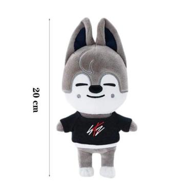 Imagem de Boneco de Pelúcia Estilo K-Cartoon Lobo Cinza 20cm  Acessório Decorati
