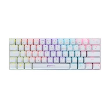 Imagem de Mini Teclado Mecânico Gamer Ziggy Tc607 - Led Rainbow - Switch Outemu Red - Abnt Branco