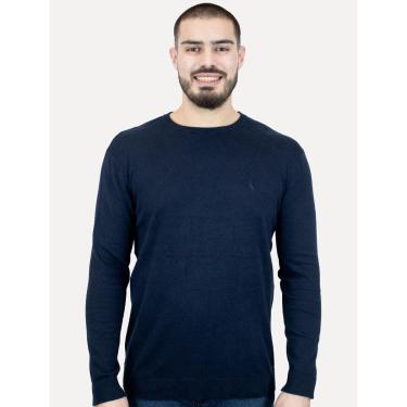 Imagem de Suéter Reserva Masculino Tricot Basico Gola Careca Azul Marinho-Masculino
