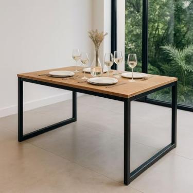 Imagem de Mesa de Jantar Industrial 120x80 cm com Estrutura em Metalon (MEL)